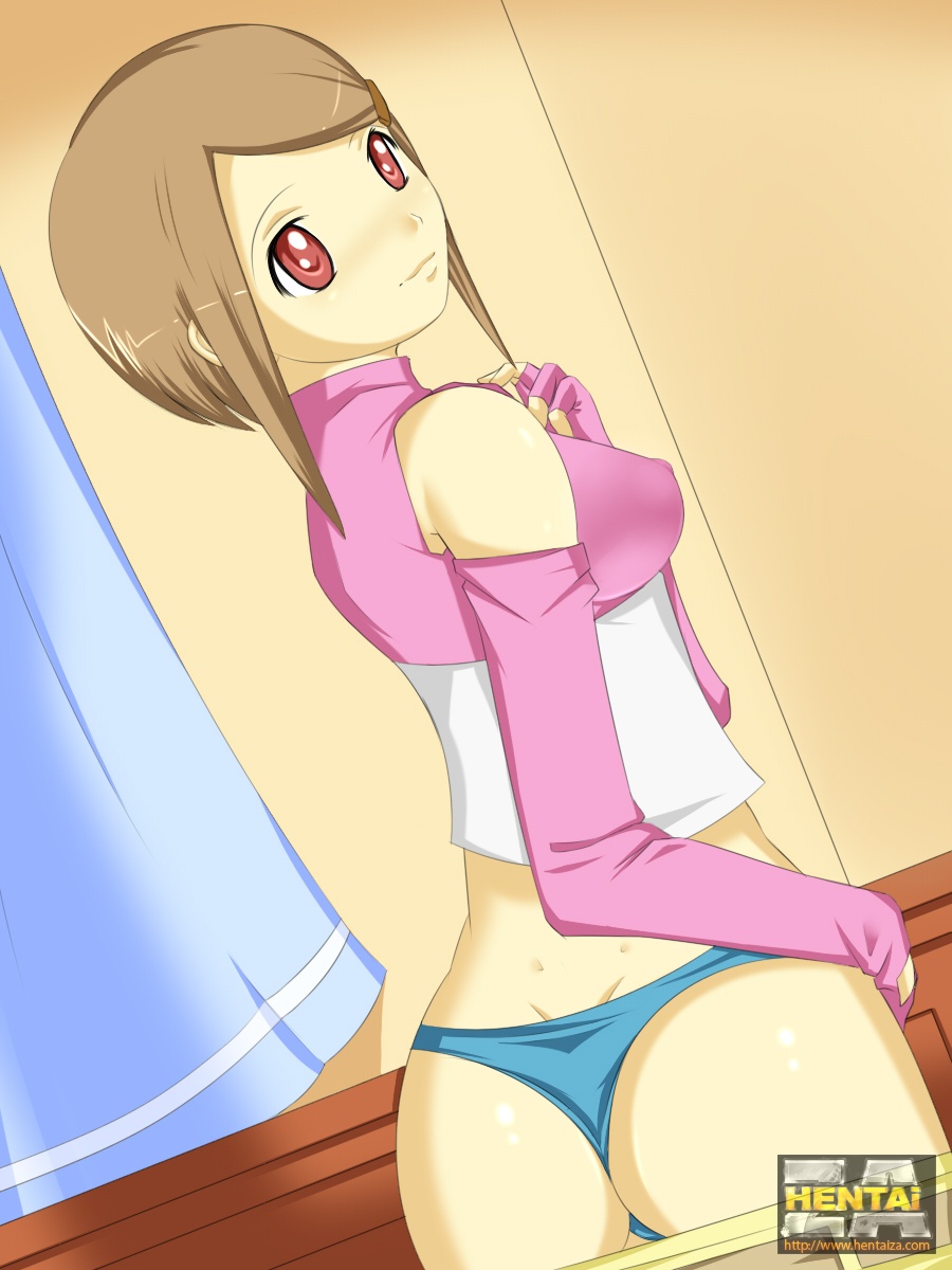 ass back_view clothes color digimon digimon_adventure_02 elbow_gloves female female_only hentaiza hikari_yagami human indoors open_eyes panties solo tagme