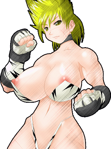 1girls blonde_hair breasts collar female female_only fingerless_gloves martha martha_(ssf4) martha_(strip_fighter) navel nipple_slip nipples scars scars_all_over shin_(studios) short_hair solo strapless_bikini super_strip_fighter_4 tagme thong thong_bikini toned_female whip_marks wrestler wrestling_outfit