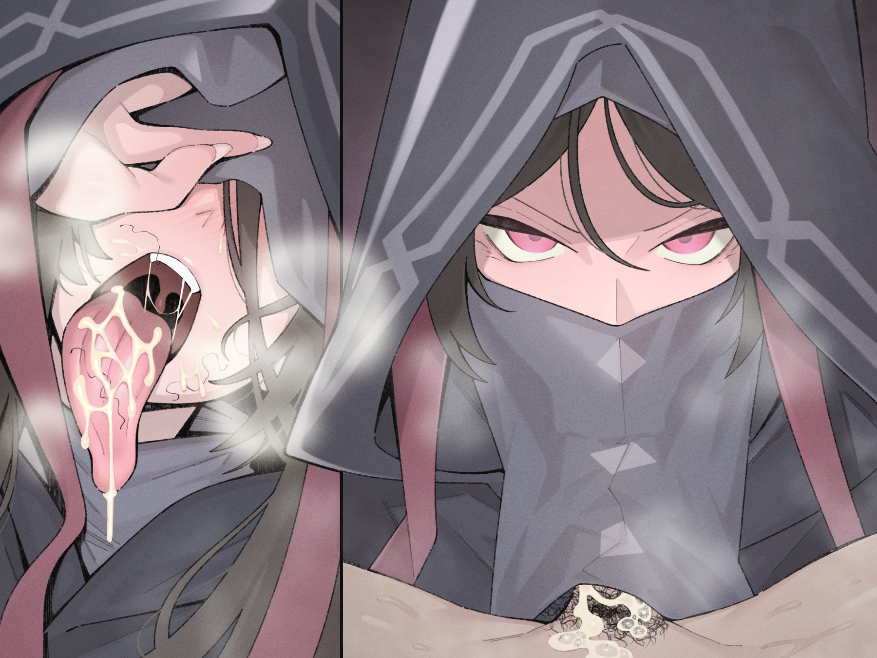 blowjob, burqa, fate (series), fate/strange fake, middle eastern female, muslim female, niqab, no name assassin (fate), tagme, tuberosum001