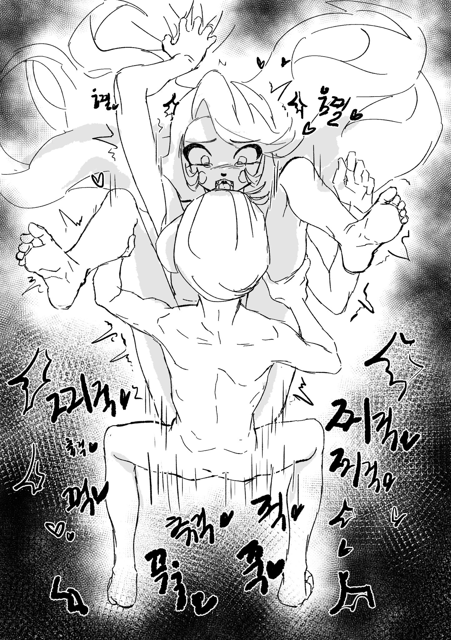 1boy, 1boy1girl, 1girls, ambiguous penetration, and, black, charlie morningstar (hazbin hotel), father and daughter, feet, hazbin hotel, incest, japanese, lucifer morningstar (hazbin hotel), nude, open mouth, simple background, tagme, tagme (artist), text, white