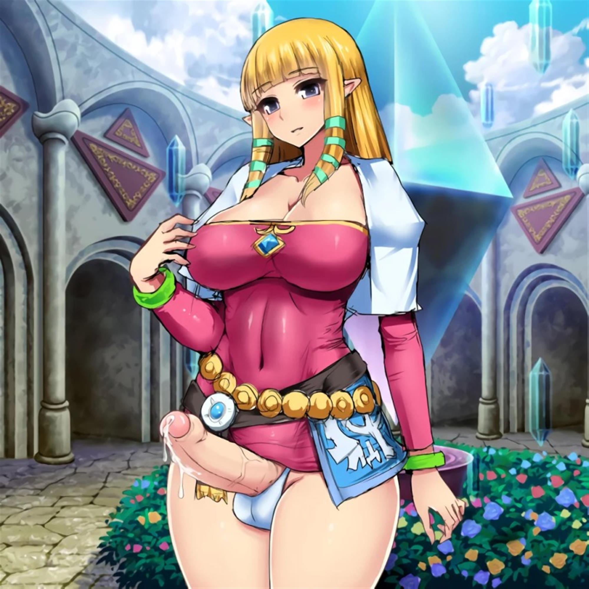 1futa, elzikyuchi, futa only, futanari, huge cock, intersex, ishimiso (ishimura), nintendo, penis, princess zelda, skyward sword, solo, the legend of zelda, zelda (skyward sword)
