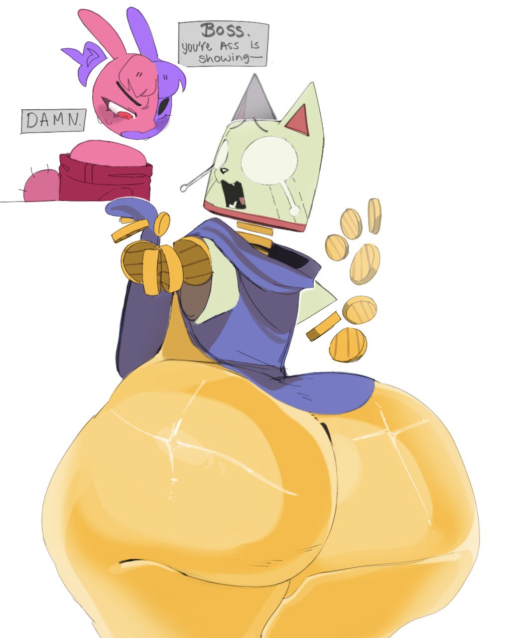 anthro, ass, big ass, big butt, dialogue, dream bbq, ena (series), huge ass, kane (dream bbq), nervous, puppy b, tagme, text
