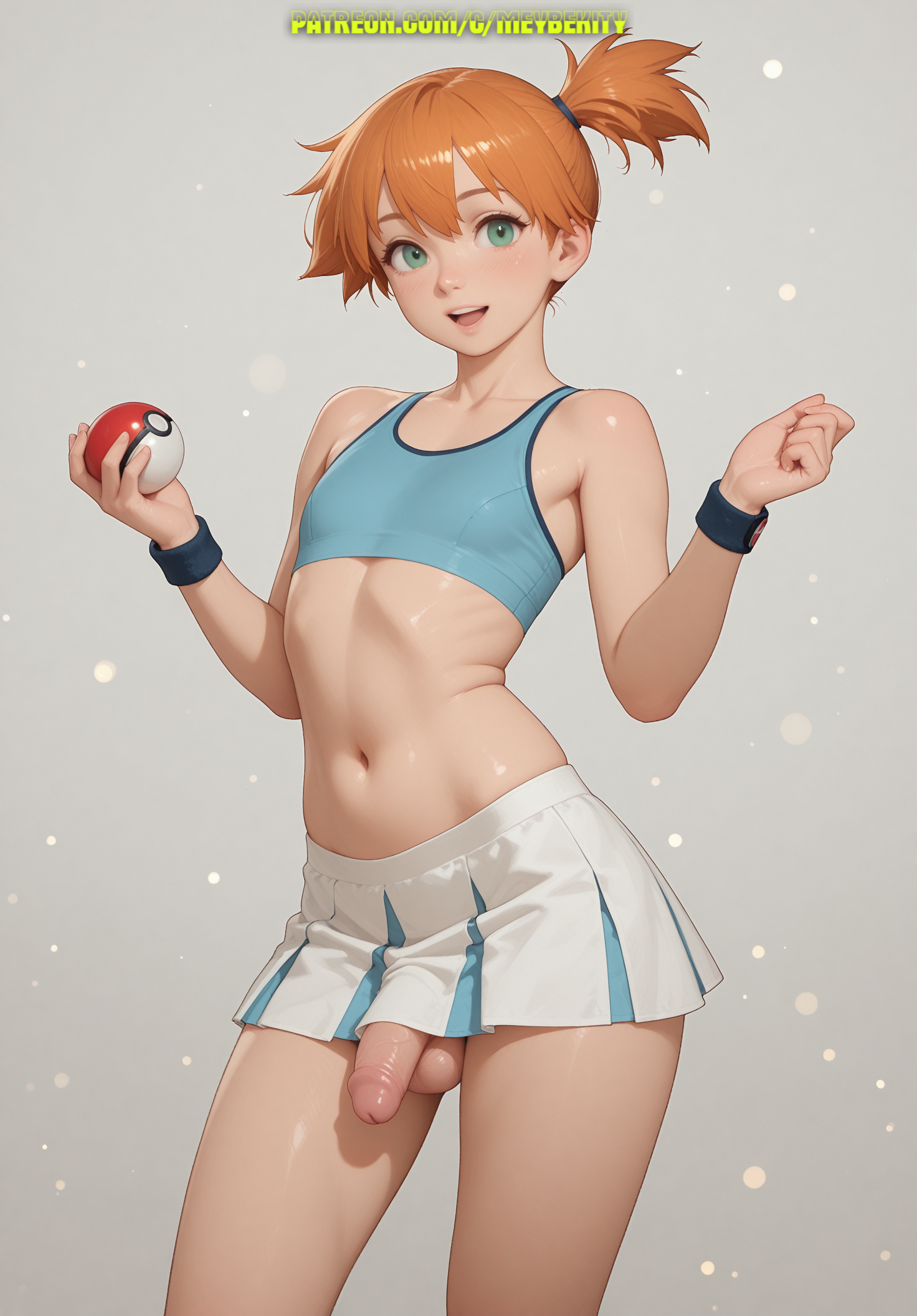 1boy, ai generated, balls, femboy, genderswap, hips, kasumi (pokemon), male, meybekity, otoko no ko, penis, rule 63, trap, yaoi