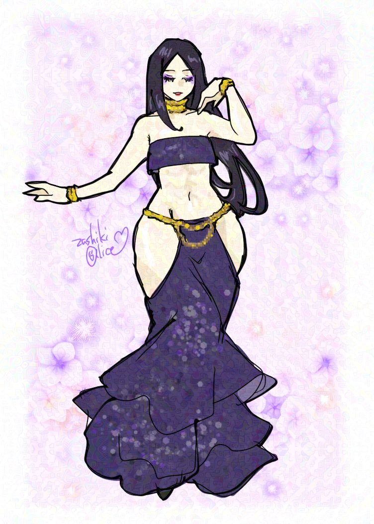 abs arabian_clothes arc_system_works belly_dancer belly_dancer_outfit bracelet bracelets clothed dark_hair evening_gown exposed_hips femboy goth goth_boy goth_femboy guilty_gear guilty_gear_strive harem_outfit long_hair necklace solo testament_(guilty_gear) thin_waist wide_hips zashikialice