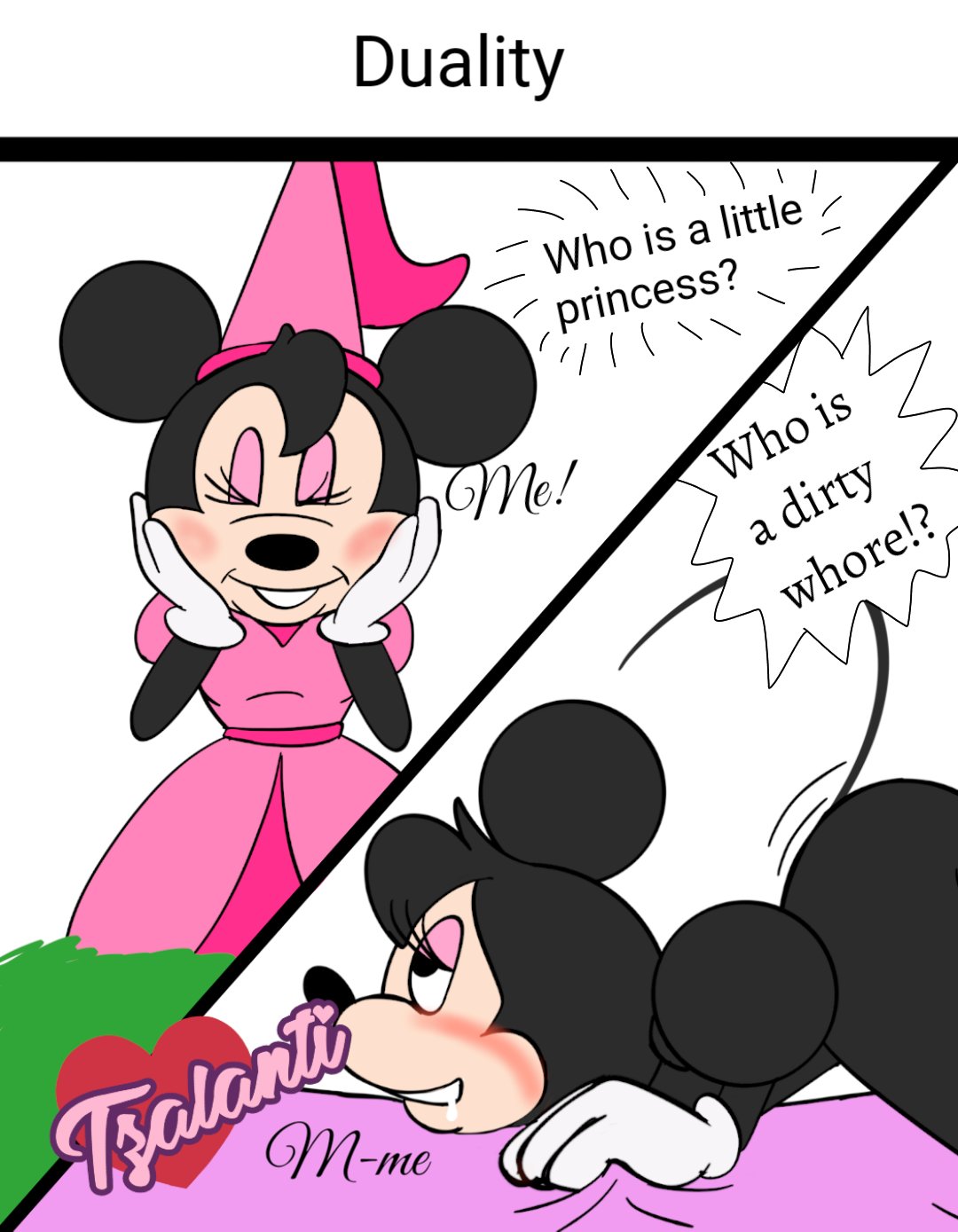 anthro ass blackmercurius_(artist) costume disney female furry minnie_mouse mouse text tzalanti_(artist)