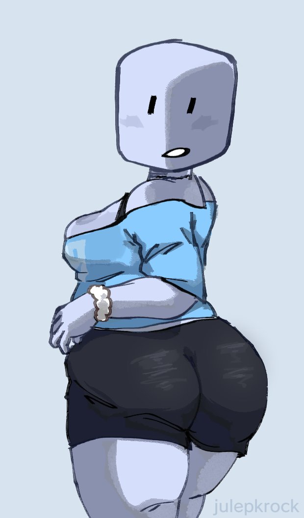 ass ass_focus battle_for_bfb battle_for_dream_island battle_for_dream_island_again bfb bfdi bfdia big_ass black_legwear bra_strap chubby chubby_female color colored fat_ass female female_only gijinka humanized ice_cube_(bfdi) julepkrock object_shows shorts solo solo_female the_power_of_two tpot twitter_link white_skin