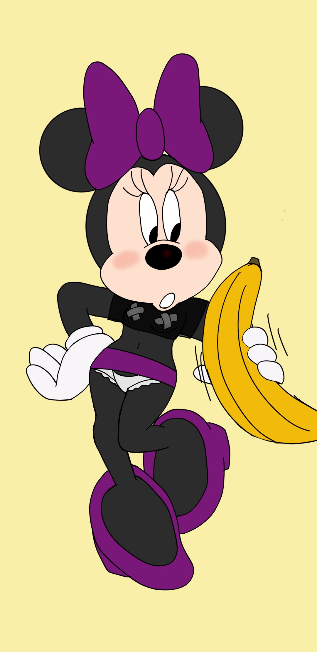 anthro banana blackmercurius_(artist) breasts disney female furry minnie_mouse panties partially_clothed tzalanti_(artist)