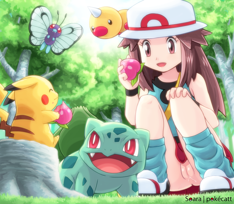 berries bulbasaur butterfree female human human_only interspecies leaf_(pokemon) nintendo pikachu pokémon_(species) pokemoa pokemon pokemon_frlg pussy_juice soara weedle