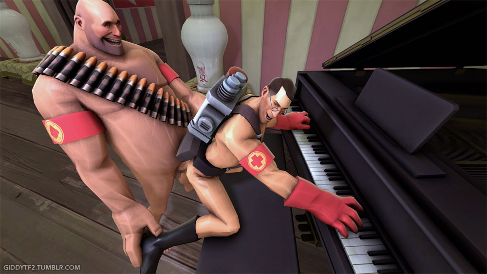 2boys 3d canon_couple cute gay giddy happy happy_sex heavy_(team_fortress_2) heavy_weapons_guy human human_male human_only love lovers loving_couple male male_only medic medic_(team_fortress_2) piano playing_music romantic romantic_couple sex source_filmmaker team_fortress_2 wholesome yaoi