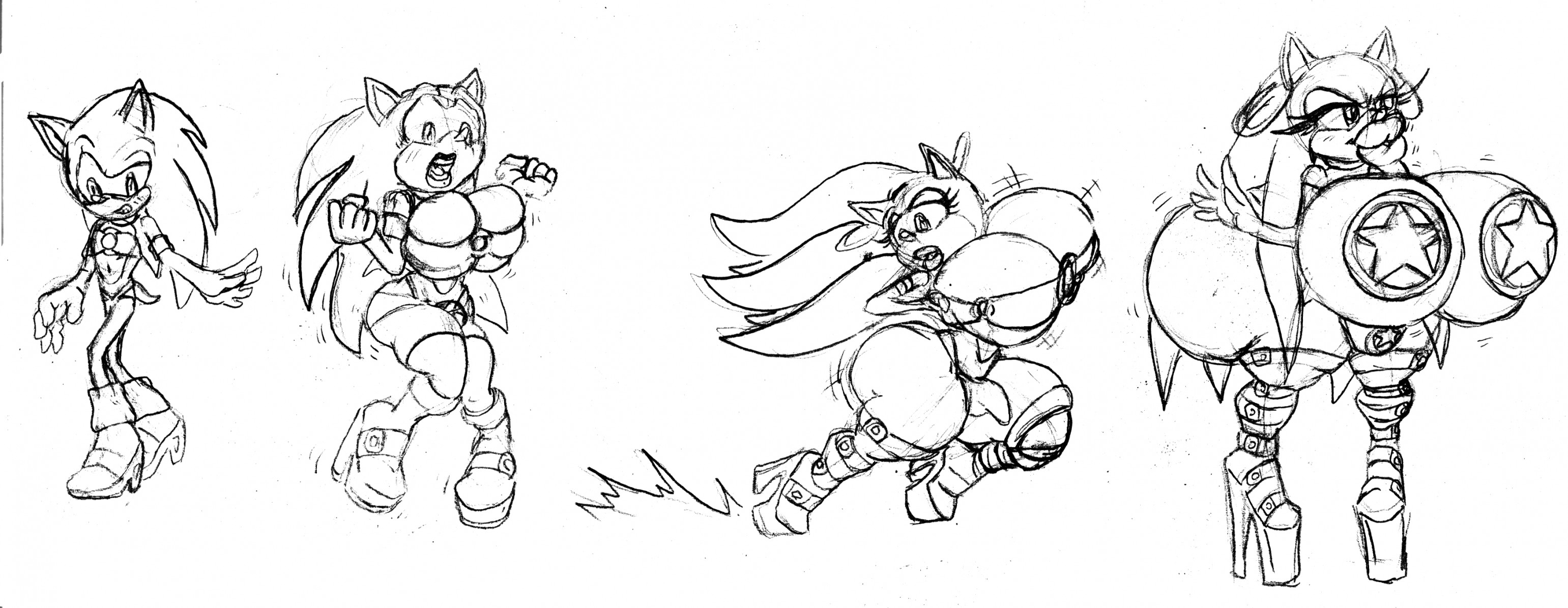 bimbo, bimbofication, breast expansion, breasts, bulge, gender transformation, genderswap (mtf), huge breasts, male, male only, mtf transformation, planetself, rule 63, sonic (series), sonic the hedgehog, sonique the hedgehog, tagme, transformation, transformation sequence