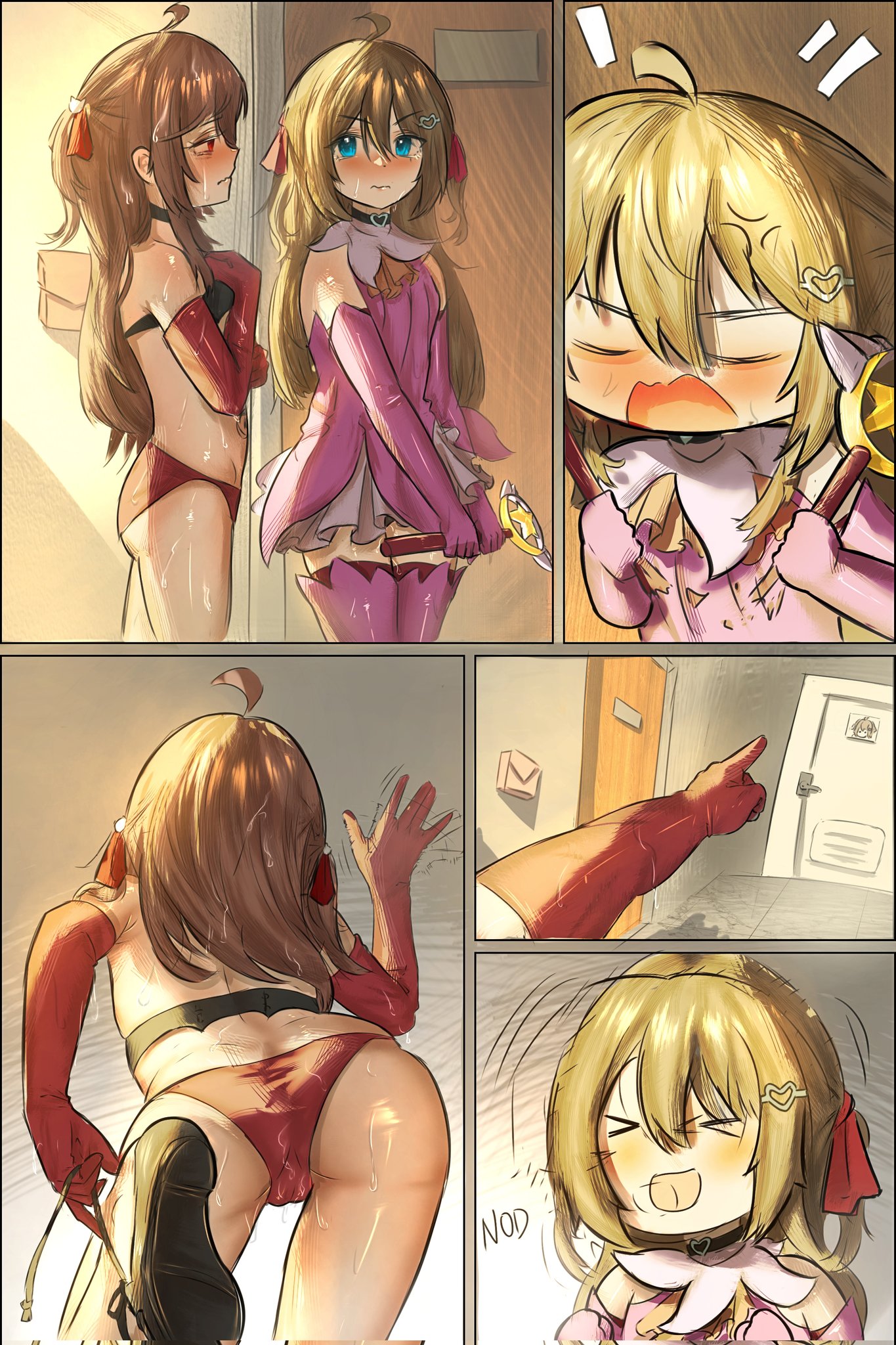 blue eyes, bra, choker, evil neuro, indie virtual youtuber, indie vtuber, neuro-sama, panties, pborzoi, red eyes, sweat, twitch, vedal ai, virtual youtuber, vtuber