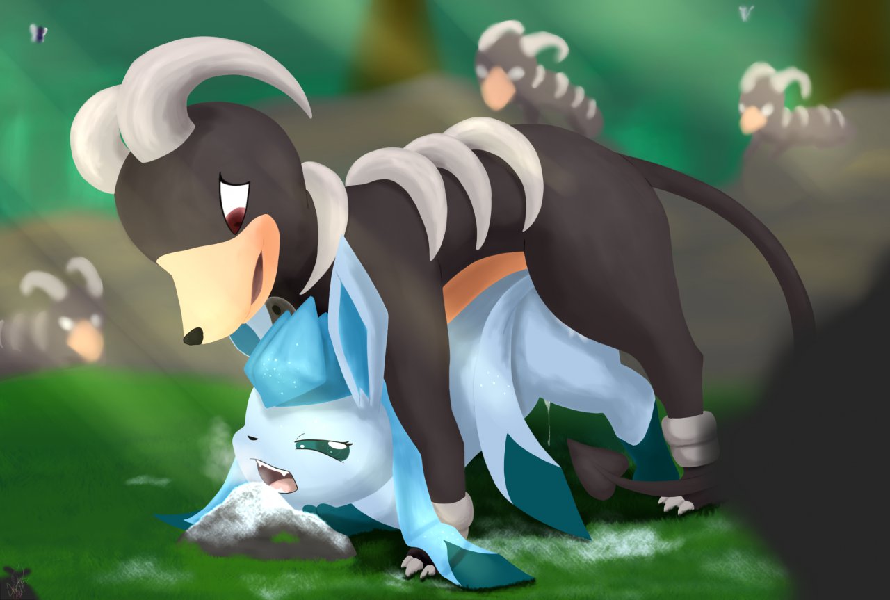 arti4000 eeveelution generation_2_pokemon generation_4_pokemon glaceon houndoom nintendo pokemon pokemon_(species) tagme