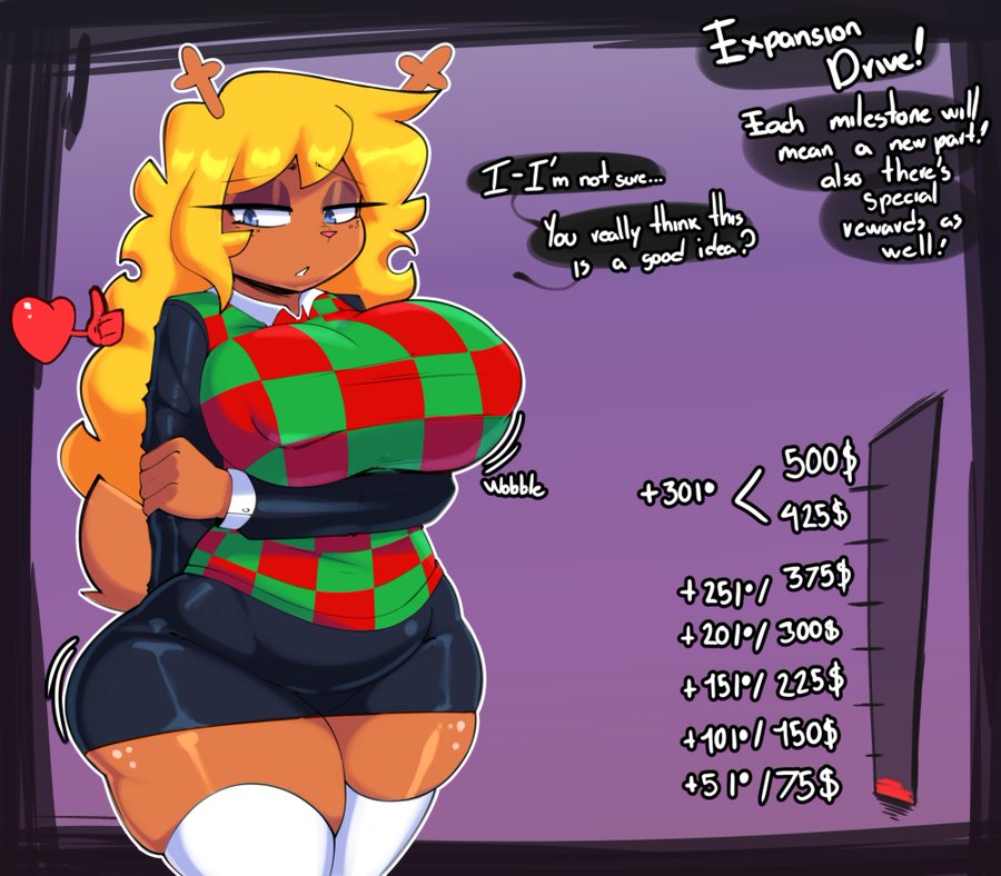 big breasts, deer girl, deltarune, expansion, gardegu, noelle holiday, part 1, part of a set, soul (deltarune), thick thighs
