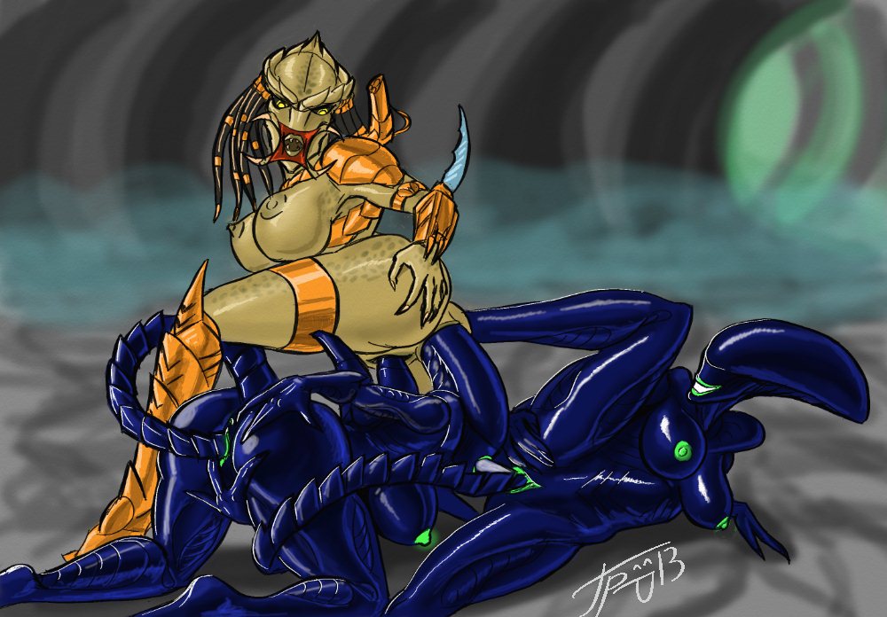 3girls alien alien_(franchise) alien_girl alien_only alien_vs_predator female female_xenomorph female_yautja grriva interspecies multiple_girls predator predator_(franchise) xenomorph yautja yuri