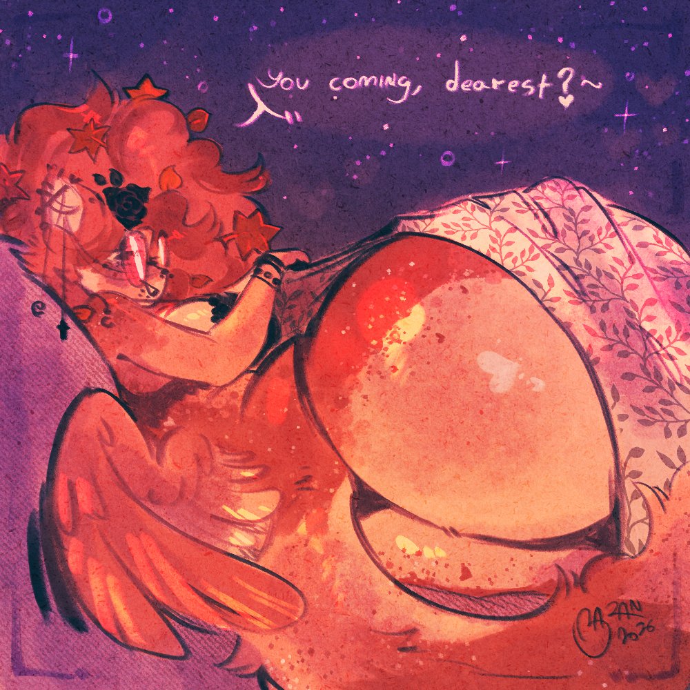 baranarts, big ass, commission, furry, huge ass, massive ass, oc, red body, red hair, sketch commission