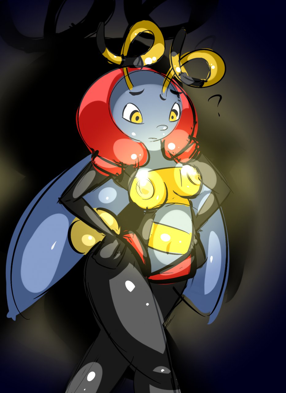 anthro breasts color elpatrixf exposed_breasts eyes female female_only open_eyes pokemon rule_63 solo volbeat yellow_eyes