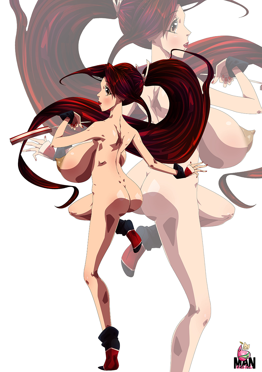 brown_hair ecchiman fatal_fury female female_only human hyper hyper_breasts king_of_fighters mai_shiranui ponytail solo