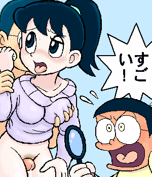 1girls black_eyes black_hair bottomless breast_grab breast_squeeze breasts doraemon female future_shizuka half-closed_eye human japanese_text light-skinned_female light_skin male milf mochi-iri_kinchaku mother nobita_nobi penis penis_between_legs penis_between_thighs ponytail pussy round_breasts sex sex_from_behind shin-ei_animation shizuka_minamoto short_hair source_request sumata sweater text tongue_out year_request