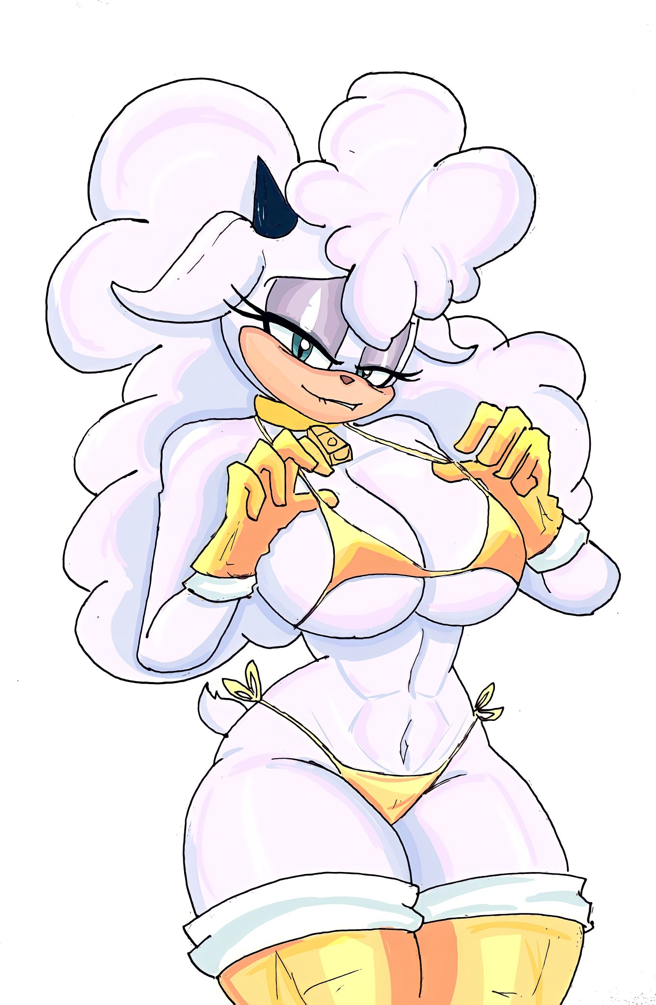 2d, abs, ass, big ass, big breasts, big butt, bikini, blush, breasts, female, gloves, idw comics, idw publishing, lanolin the sheep, looking at viewer, mobian, mobian (species), mobian sheep, sayuraa, sayuraa101, sayuraa101 (artist), sayuraansfw, sega, sethwijez, sonic (series), sonic the hedgehog (comics), sonic the hedgehog (idw), sonic the hedgehog (series), swimsuit, swimwear, teasing, teasing viewer