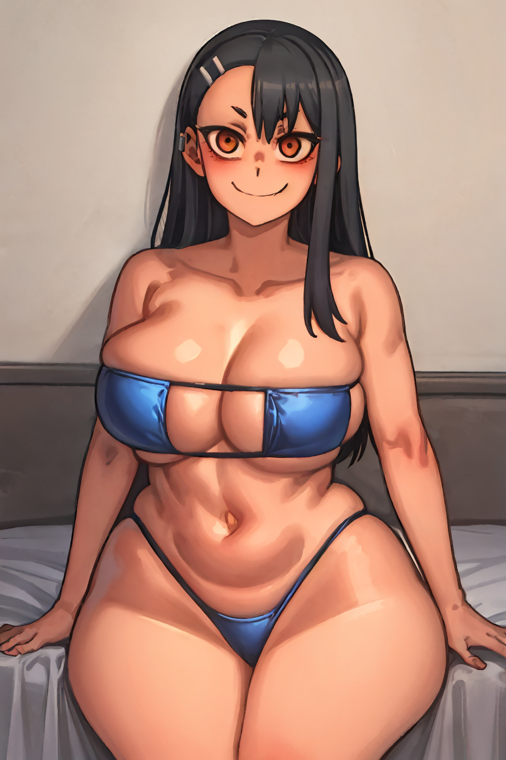 1girls, ai generated, ass, big ass, big breasts, bikini, breasts, cleavage, female, hayase nagatoro, huge breasts, large breasts, looking at viewer, please don't bully me, nagatoro, sitting, smile, solo, solo female, thick thighs