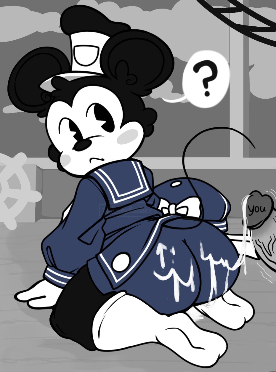 cum cum_on_ass disney femboy furry_only gay hamsterbudsnsfw hat male male_shortstack mickey_mouse penis public_domain sailor_uniform steamboat_willie teapot_(body_type) yaoi