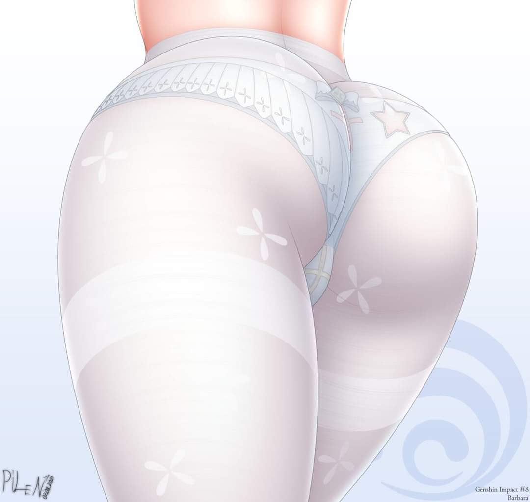 ass barbara_(genshin_impact) genshin_impact pilen solo_female white_legwear white_panties