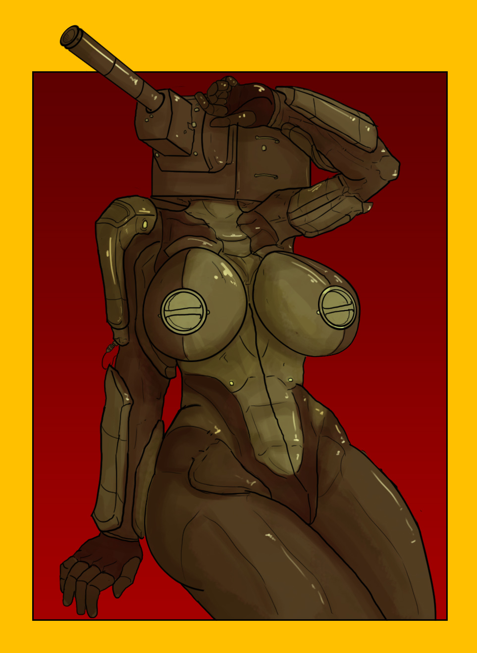 anthro anthromorph anthropomorphic breasts crisis female kv-2 living_machine living_tank personification soviet tagme tank tankmorph world_war_2