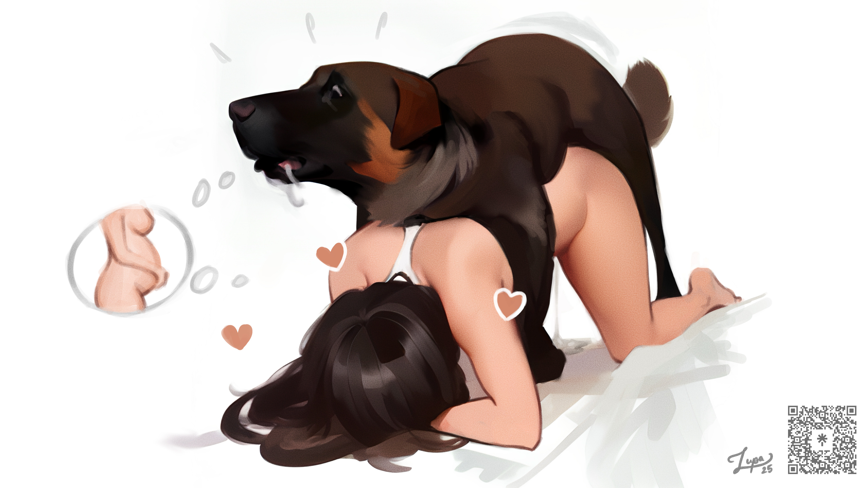 1animal, 1girls, bestiality, canine, canine on human, dog, domestic dog, female, female human/male feral, femsub, feral, feral dominating human, feral on female, feral on human, feral penetrating, feral penetrating human, human female, human penetrated, implied impregnation, literal doggy style, lupaningyo, mostly nude, nude, nude female, pregnant, sole female, submissive human, tagme, white woman, zoophilia, zoophilia pregnancy