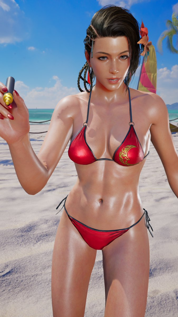 1girls 3d ass azucena_milagros_ortiz_castillo bandai_namco beach big_ass big_breasts breasts brown_eyes brown_hair curvy curvy_female curvy_figure dark-skinned_female dark_skin earrings female female_only hair_ornament latina medium_hair mod namco peruvian peruvian_female pose seductive solo standing sweat tanned tekken tekken_8 thick_thighs video_game_character voluptuous voluptuous_female wide_hips