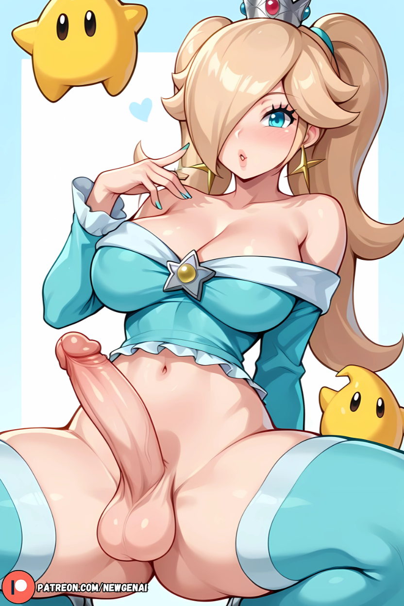 1futa ai_generated big_balls big_breasts big_earrings big_penis blonde_female blonde_hair crown curvy curvy_figure earrings ejaculation fit fit_futanari futa_only futanari game_character hands-free huge_cock hyper long_hair looking_at_viewer mario_(series) newgenai precum precum_drip precum_string princess princess_rosalina solo solo_focus solo_futa super_mario_bros. thick_penis voluptuous voluptuous_futanari