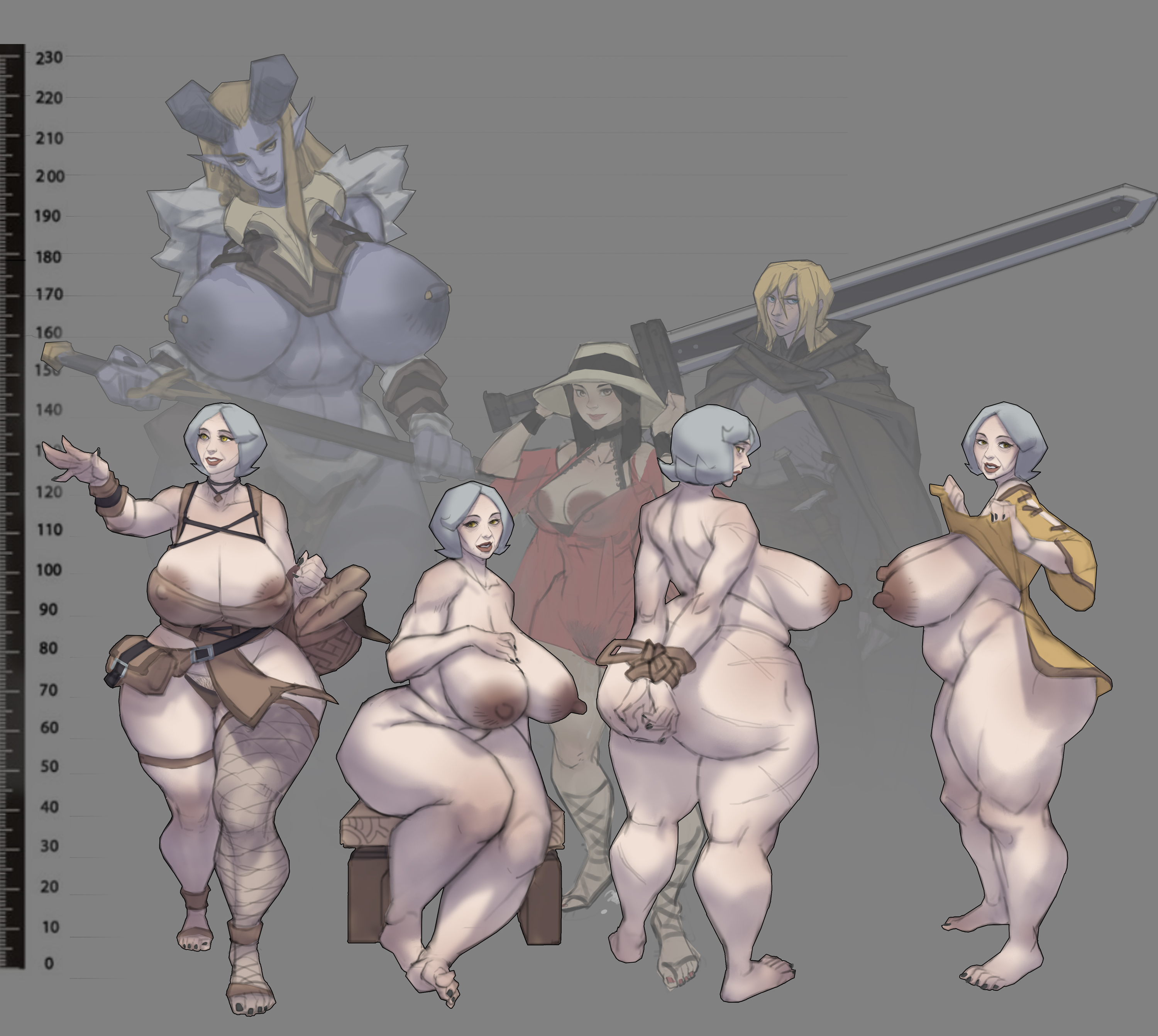 69 (artist), ass, breasts, feet, female, gilf, granny, marshviolet8, nipples, old, older female