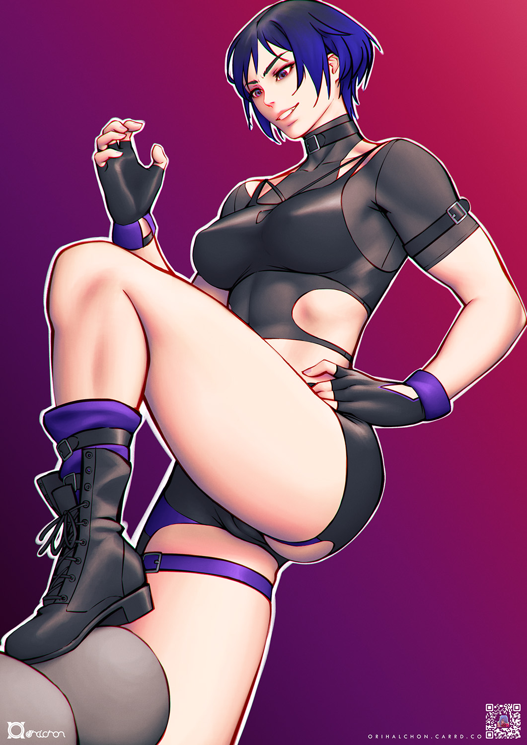 1girls abs asian_female ass ass_cleavage ass_visible_through_thighs big_ass big_breasts cameltoe female female_only femdom fully_clothed light-skinned_female namco orihalchon reina_mishima stepped_on stepping_on_head tekken tekken_8 thick_thighs unseen_male_face