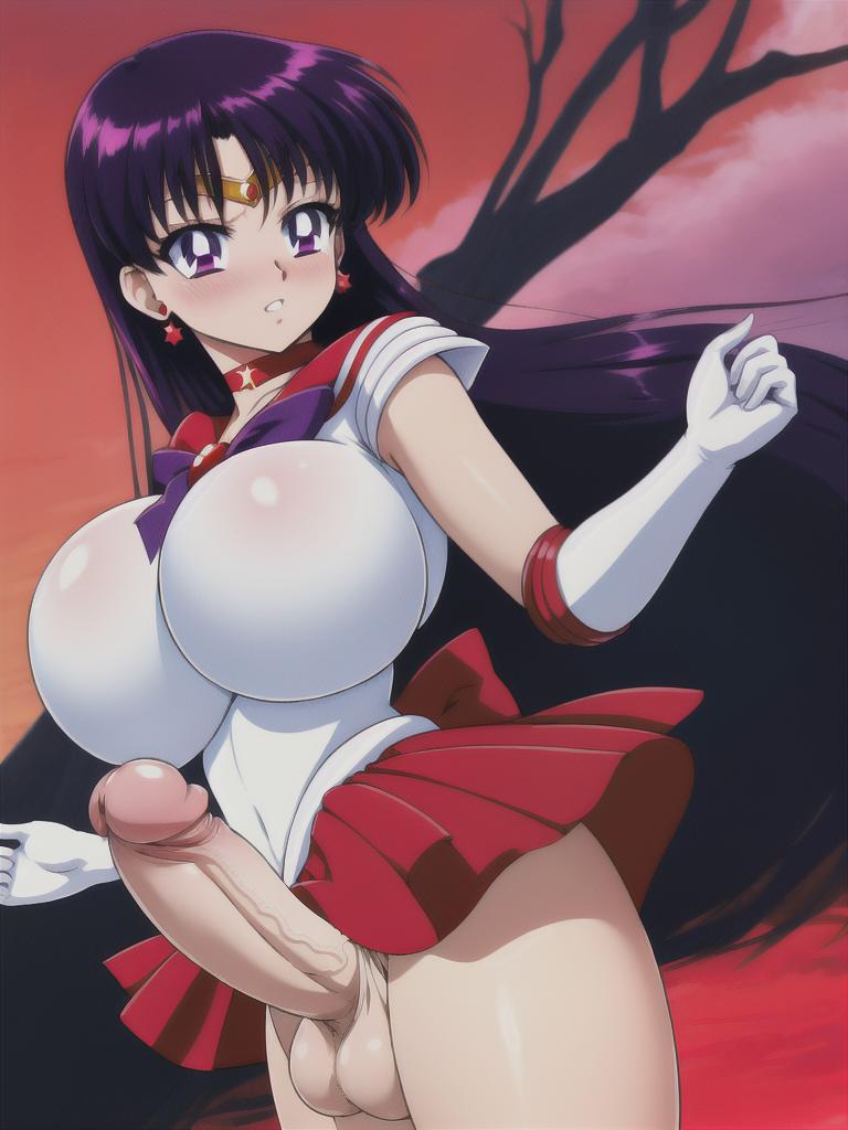 ai_generated balls big_areola big_breasts big_penis bishoujo_senshi_sailor_moon breasts clothed clothing dickgirl erect_penis erection futa_only futanari futanurse intersex large_breasts large_penis long_hair long_penis pale-skinned_futanari pale_skin penis purple_eyes purple_hair rei_hino sailor_mars scrotum skirt testicles uncensored veiny_penis