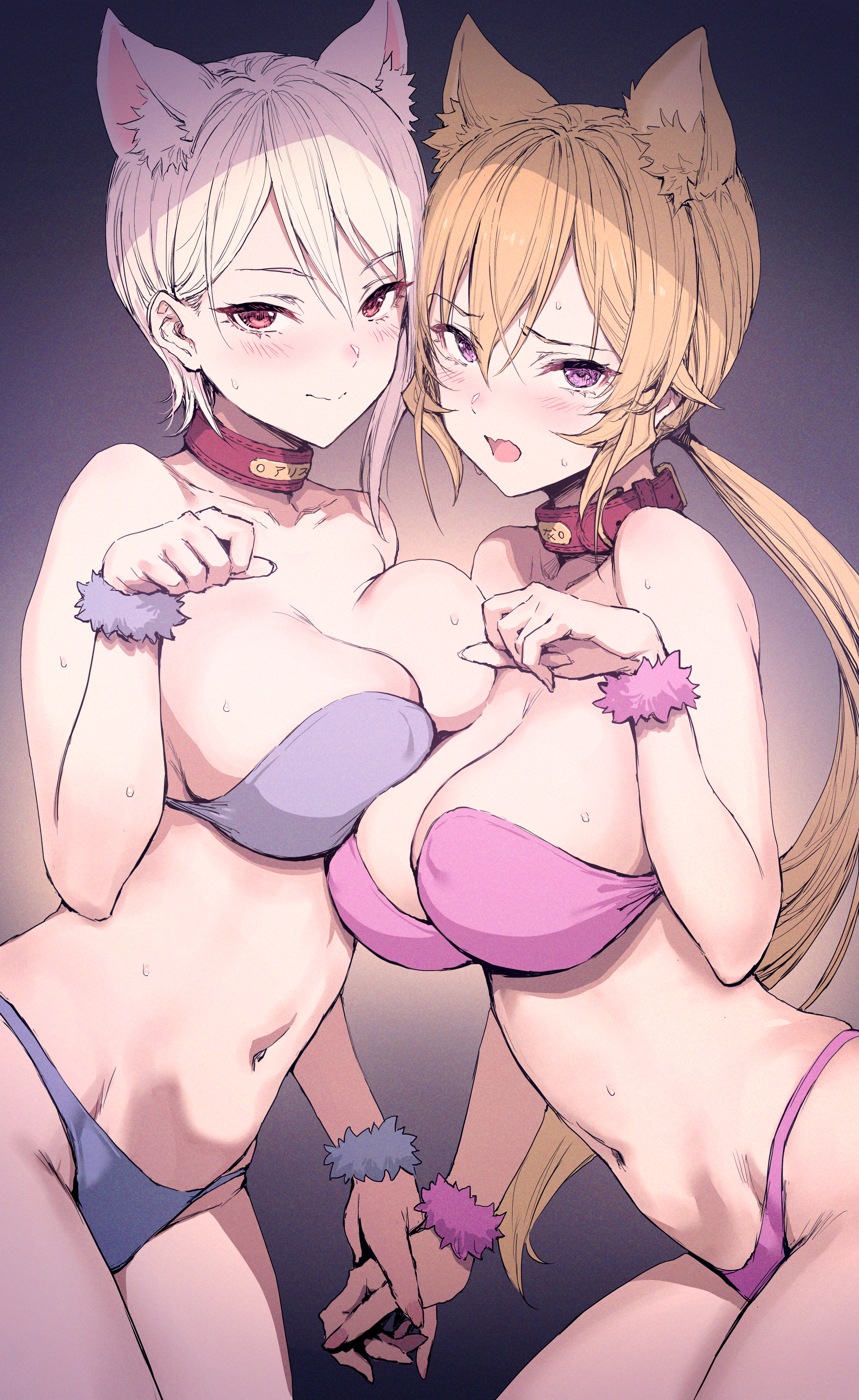 2girls, ass, blonde hair, blonde-haired female, cousins, female, female only, food wars, nakiri alice, nakiri erina, shokugeki no souma, white hair, white-haired female, yuri