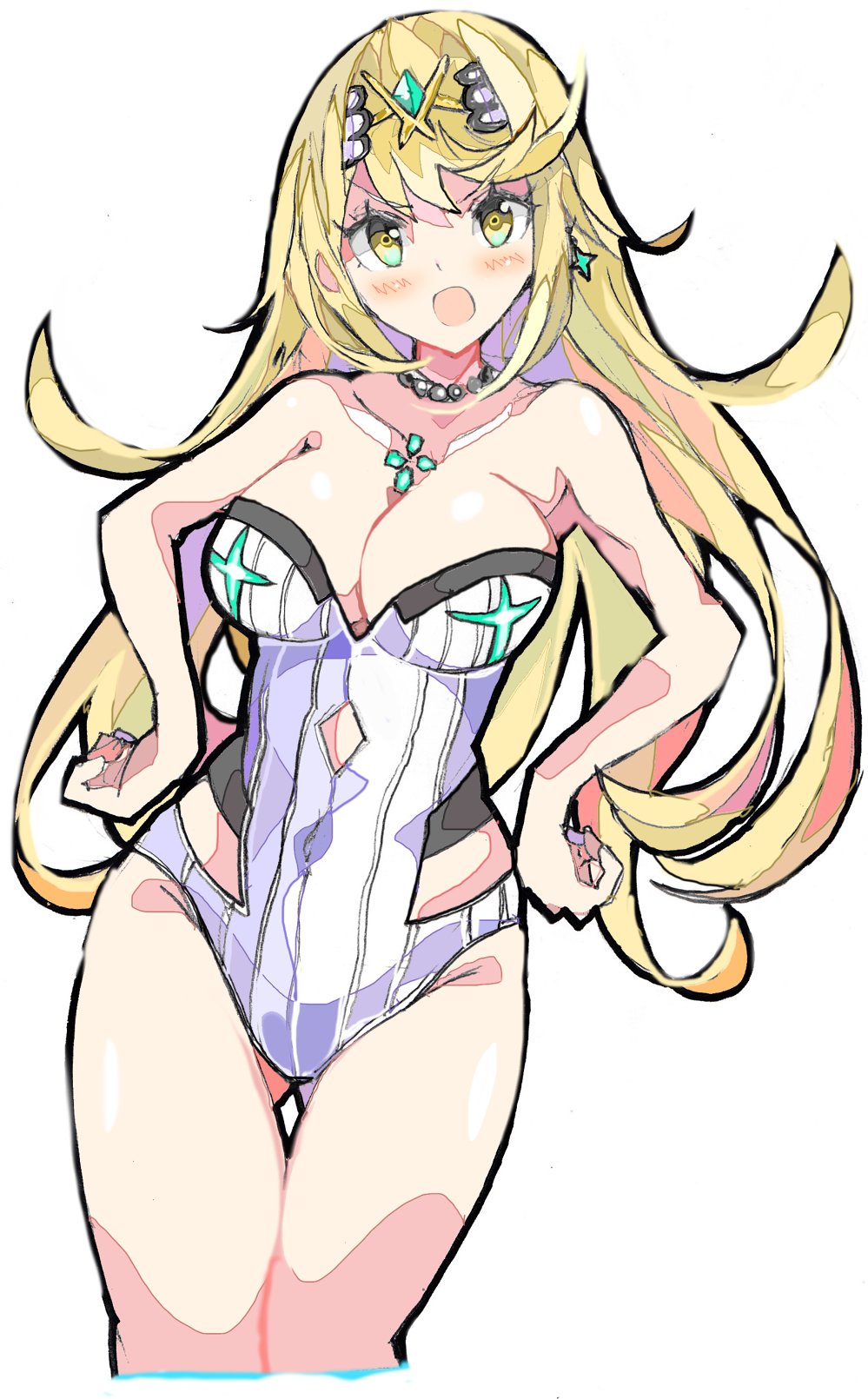 blonde_hair breasts empe0317 enpe female female_only mythra nintendo solo tagme xenoblade_(series) xenoblade_chronicles_2