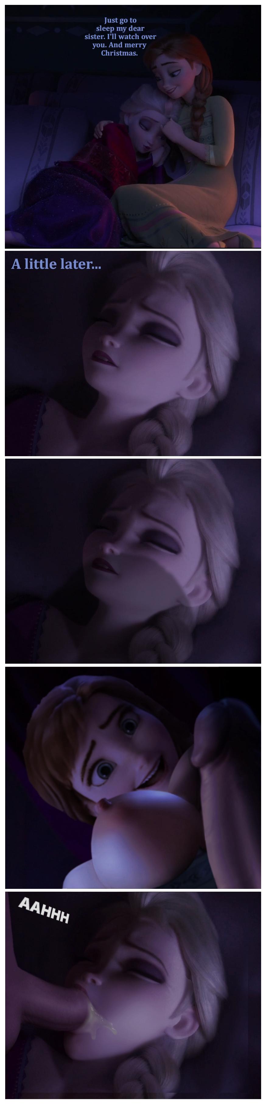 1futa 1girls 3d anna_(frozen) blowjob comic cum_in_mouth elsa_(frozen) female frozen_(film) futa_on_female futanari human incest intersex nude nude_futanari pale_skin rape rastifan siblings sisters sleep_molestation text