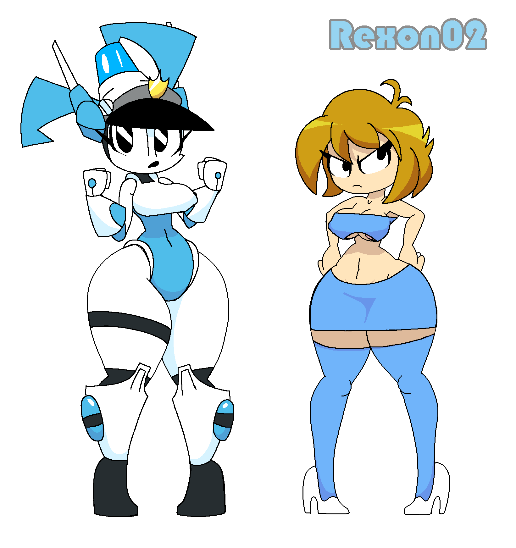 ass big_ass blonde_female blonde_hair blue_clothing blue_hair breasts clothing_swap female_focus female_only high_heels jenny_wakeman light-skinned_female mighty_switch_force my_life_as_a_teenage_robot patricia_wagon police police_hat police_uniform rexon02 thick_thighs transparent_background white_body white_clothing wide_hips