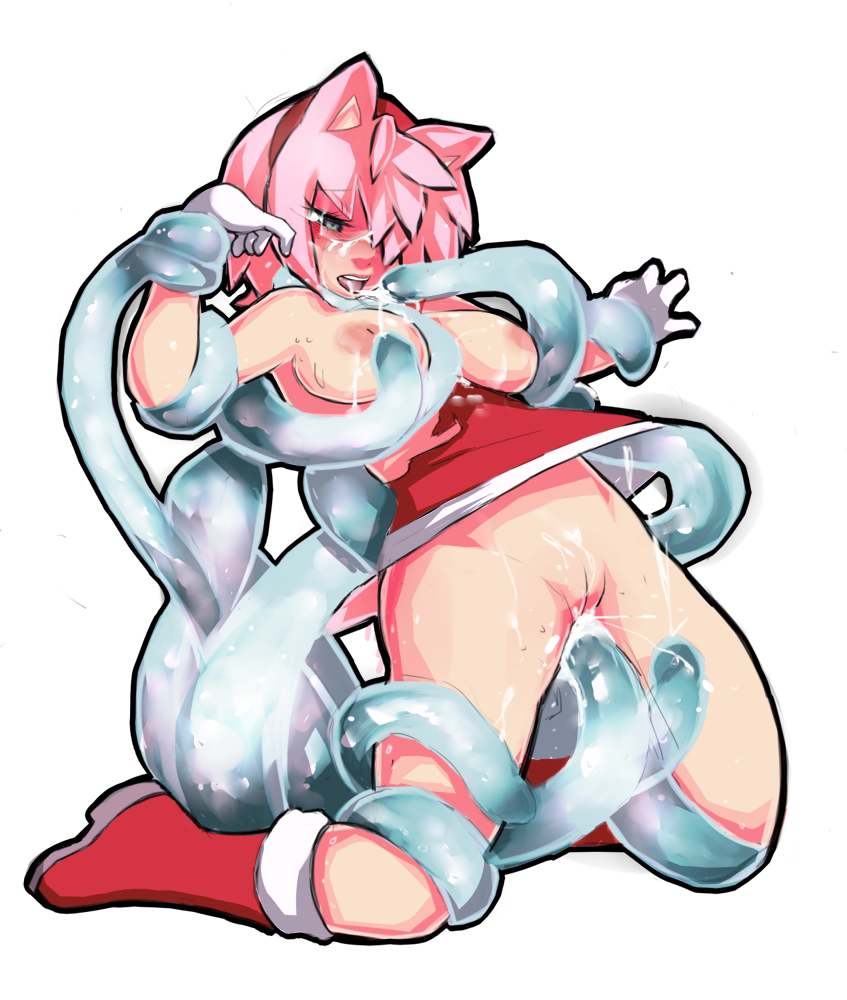 amy_rose antiheld boots bound breasts chaos_(sonic) cum female footwear gloves humanized interspecies kneeling nipples sonic_(series) tabletorgy tagme tentacle vulva