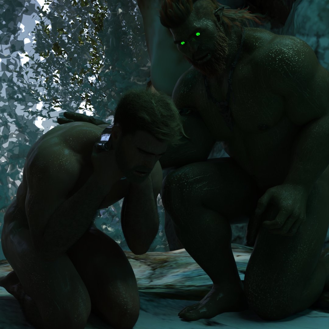 1human 1orc 3d 3d_(artwork) 3d_model angry broken_rape_victim comfort crying crying_male duo duo_focus flaccid flaccid_cock flaccid_penis forced_submission friendly friends glowing_eyes helping_hand human_victim male/male male_focus male_only male_victim miserable oc offering_hug original original_characters outdoor_nudity outdoors rape_victim sad suffering trying_to_break_free unable_to_escape upset wereorc_(artist)