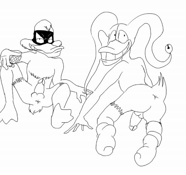 darkwing_duck disney gay male_only monochrome negaduck penis quackerjack rough_sketch singethedragoness tagme