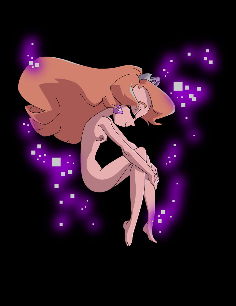 1girls amethyst_of_gemworld breasts closed_eyes dc earrings female female_only long_hair nipples nude princess_amethyst simple_background smile solo tiara