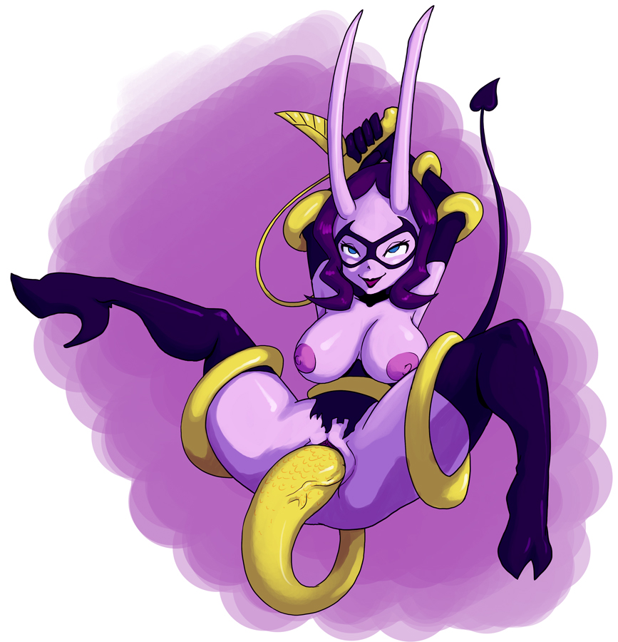 d.violet_(skullgirls) dmxwoops horns purple_skin skullgirls tagme