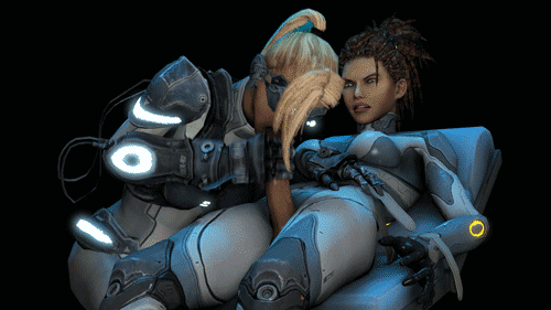 1girls, 3d, animated, bed, bodysuit, bondage, fellatio, female, futa on female, futanari, ghost (starcraft), gif, intersex, lying, nova (starcraft), oral, penis, quilsfm, sarah kerrigan, sex, skin tight, source filmmaker, starcraft, terran, tied