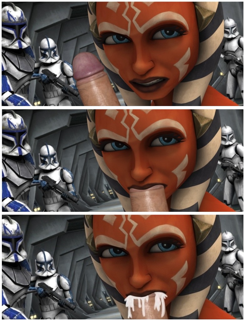 1female 1girls 3d 4boys 4males 501st_clone_trooper ahsoka_tano alien alien_humanoid armor armored_male blaster blowjob blue_eyes captain_rex clone_trooper clone_wars clothed clothing color cum cum_in_mouth cum_inside cum_leaking_out_of_mouth denal_(star_wars) detailed_background ejaculation eyelashes fellatio foreskin foreskin_folds helmet hi_res interspecies looking_at_viewer open_mouth oral oral_sex orange_skin panels penis penis_in_mouth pov pov_eye_contact star_wars star_wars:_the_clone_wars staring staring_at_viewer th-gimpnoob togruta watching watching_sex