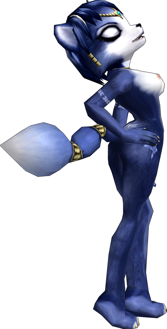 3d anthro blue_fur color female female_only fox fur furry jakebcha krystal nintendo solo star_fox star_fox_adventures tagme transparent_background