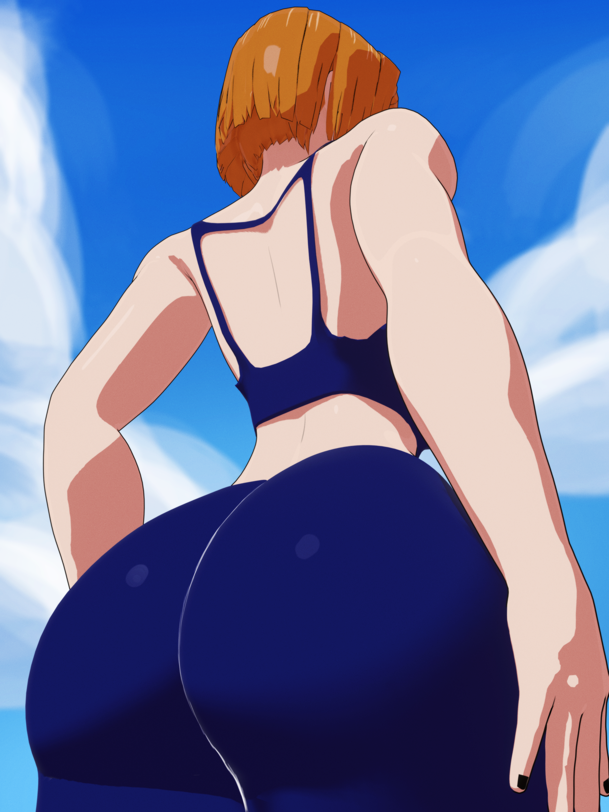 1girls, 3d, 3d (artwork), abs, anime, ass, athletic, athletic female, big ass, big butt, clothed, clothed female, female, female focus, female only, from behind, from behind position, ginger, ginger hair, jujutsu kaisen, kugisaki nobara, light skin, light-skinned female, manga, orange hair, orange-haired female, sala3d, solo, solo female, solo focus