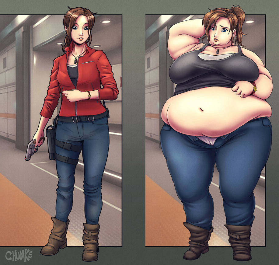 bbw belly_overhang big_belly big_female blush blush chubby chubby_female claire_redfield embarrassed fat fat_ass fat_female fat_fetish fat_girl fat_woman fatty large_female obese obese_female overweight overweight_female pig plump pork_chop resident_evil resident_evil_2 resident_evil_2_remake thick_thighs tubby weight_gain