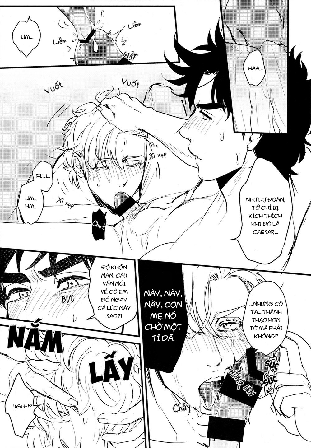 battle_tendency caesar_zeppeli censor_bar censored gay jojo's_bizarre_adventure joseph_joestar male male/male male_only oral penis tsurumachi_(bamako) vietnamese_text yaoi