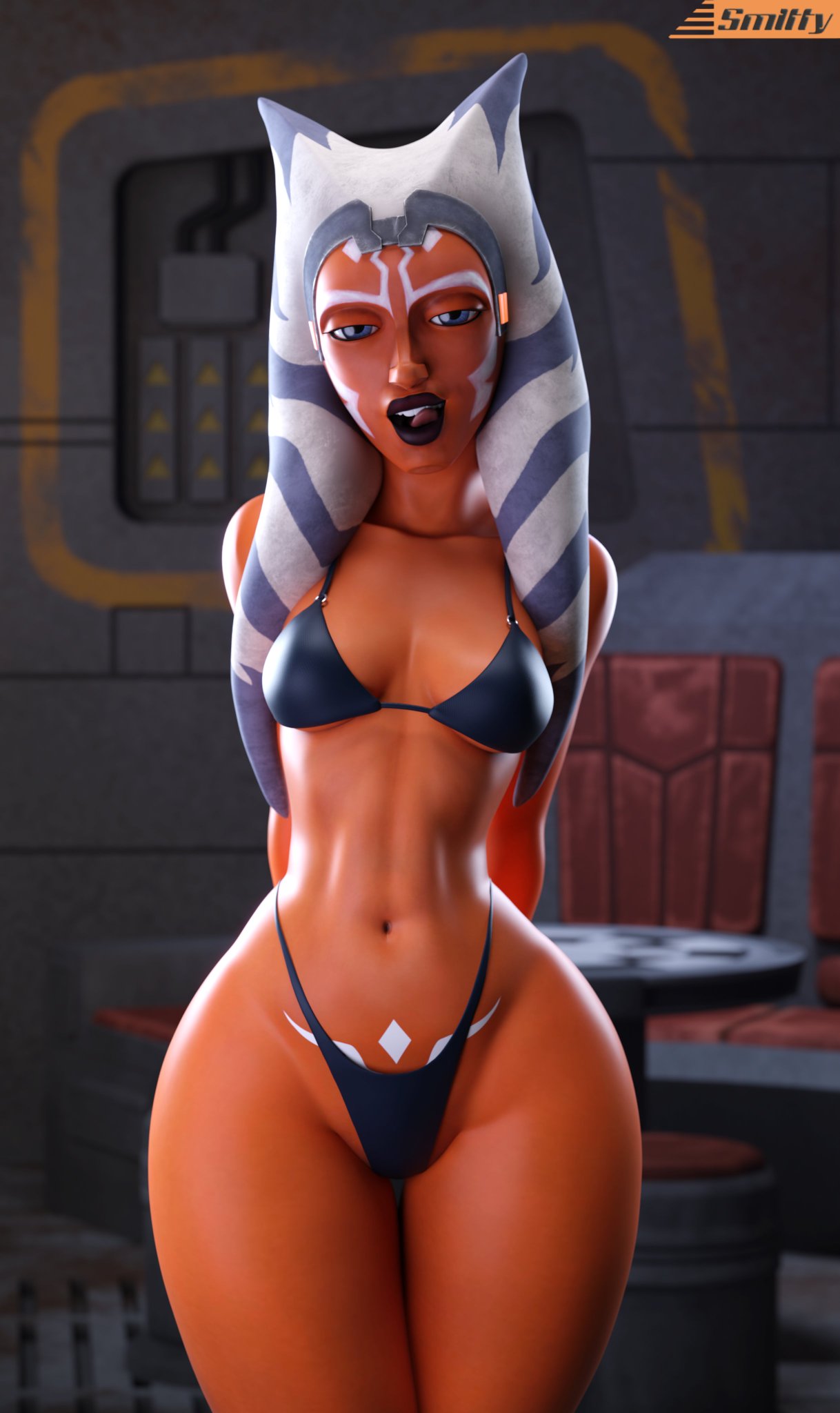 1girls, 3d, ahsoka tano, airress3d (3d-modeller), alien, alien girl, alien humanoid, big breasts, bikini, bikini bottom, bikini top, breasts, bust, busty, chest, clone wars, curvaceous, curvy, curvy figure, female, female focus, hair tentacles, hips, hourglass figure, huge breasts, humanoid, large breasts, legs, light skin, light-skinned female, lips, lucasfilm, orange body, orange skin, orange-skinned female, panties, pubic tattoo, smitty34, star wars, tentacle hair, the clone wars: season seven, thick, thick legs, thick thighs, thighs, togruta, top heavy, voluptuous, waist, wide hips