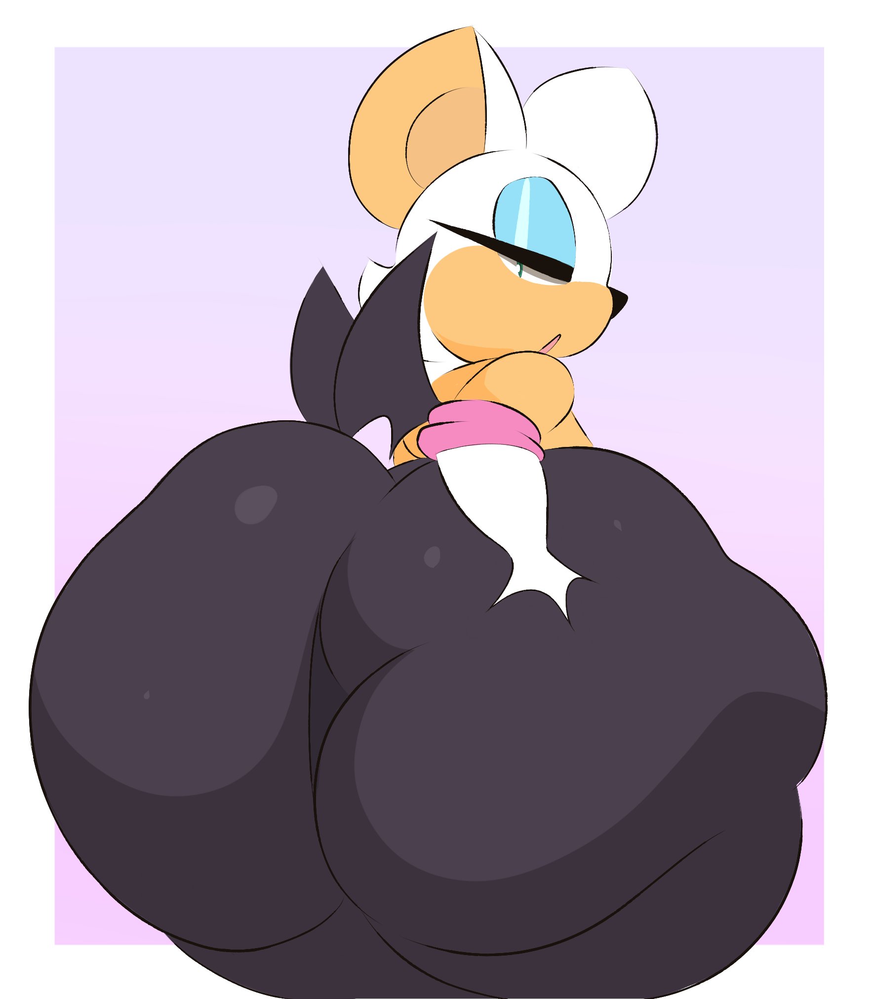 anthro, arizonathevixen, ass, bat, big ass, bubble ass, bubble butt, fat ass, female, gigantic ass, huge ass, hyper ass, looking back, massive ass, rouge the bat, sega, sonic (series), sonic the hedgehog (series), thick thighs, wide hips
